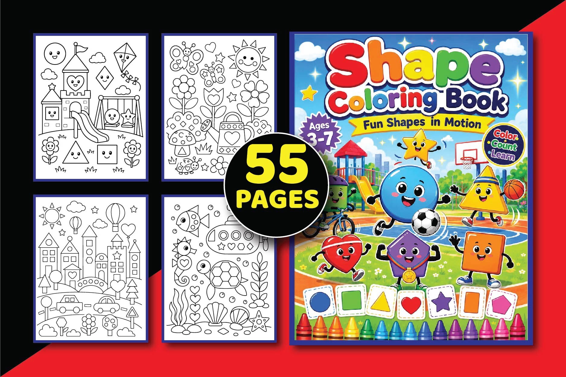 Shape Coloring Book for Kids Fun