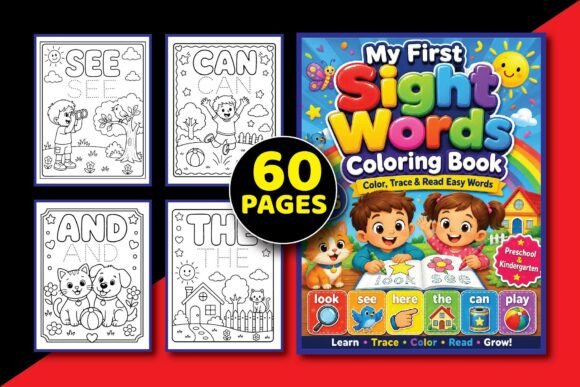 Preview of Sight Words Coloring Book for Kids coloring pages for kids