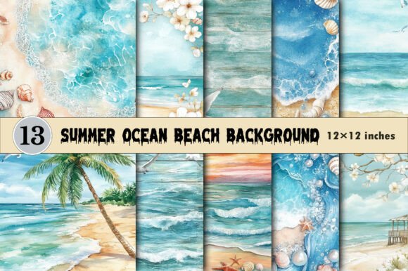 Preview of Summer Ocean Beach Background