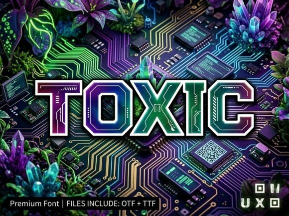 Preview specimen of Toxic decorative font
