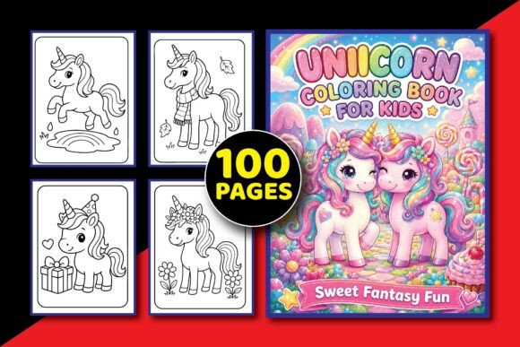 Preview of Unicorn Coloring Pages for Kids Bundle coloring pages for kids