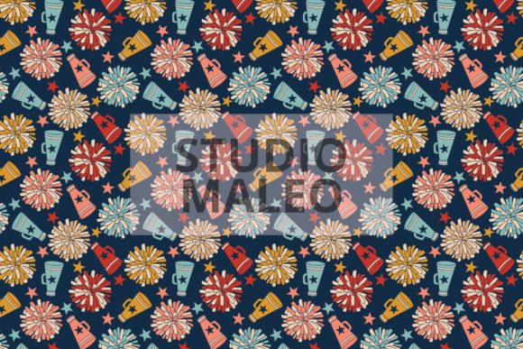 Vintage Cheerleading Retro Sport Pattern