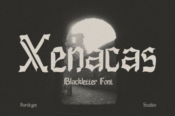 Preview specimen of Xenacas blackletter font