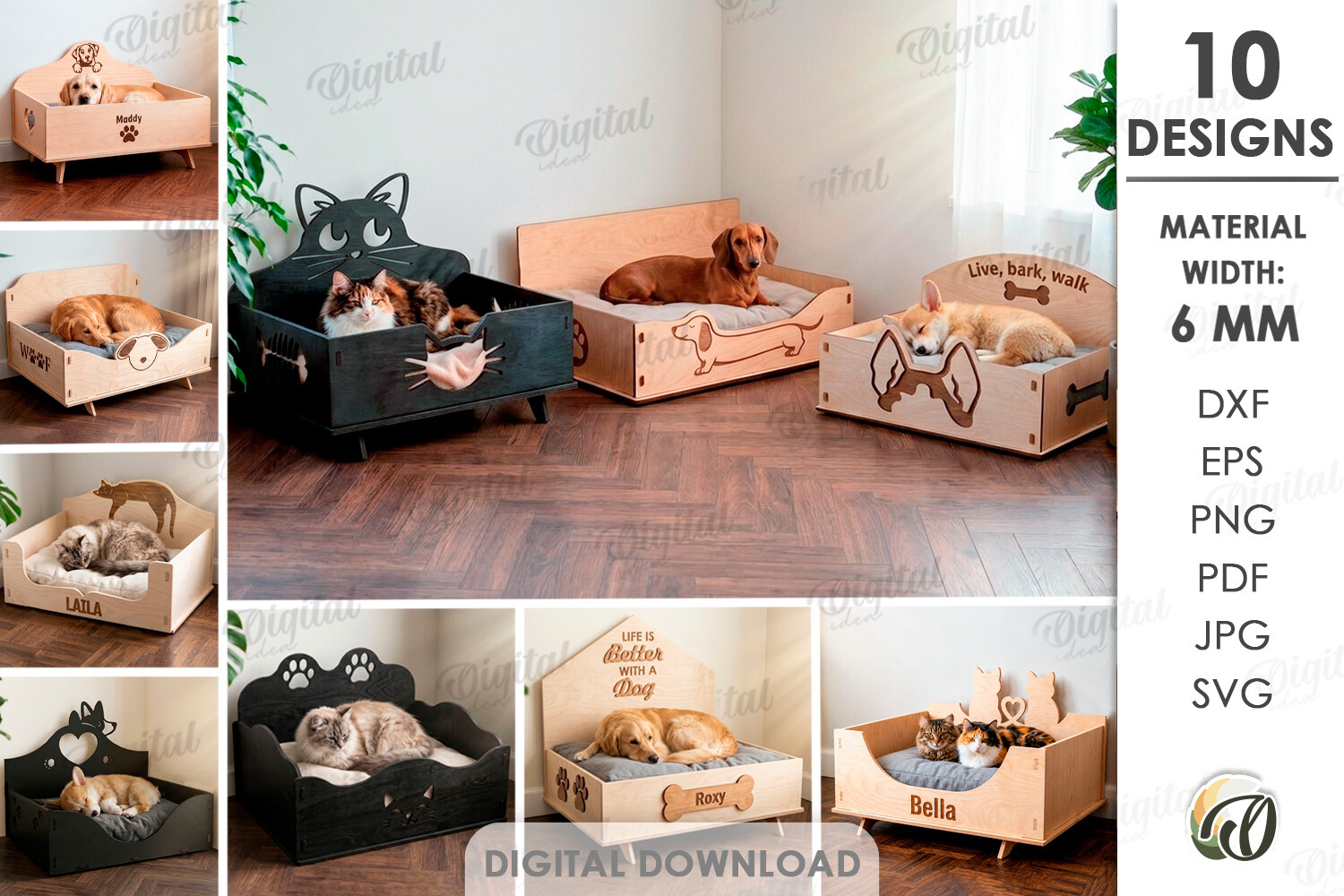 3D Pet Beds Bundle Laser Cut