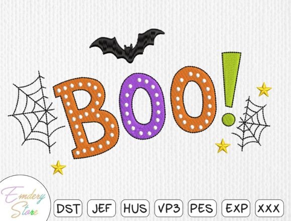 BOO Halloween Embroidery Design