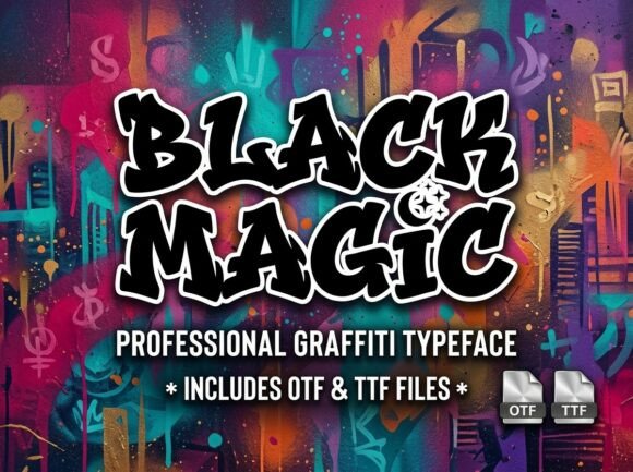 Preview specimen of Black Magic decorative font