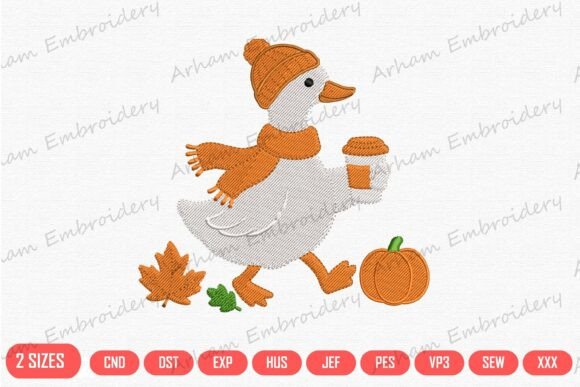 Cozy Fall Goose with Coffee