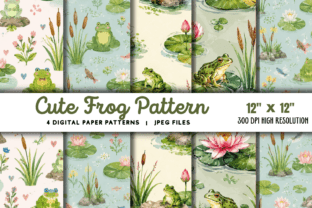 Cute Frog Digital Paper Bundle Graphic by Styled Stock · Creative Fabrica