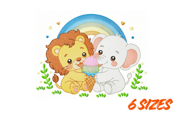 Cute Safari Friends Embroidery Design