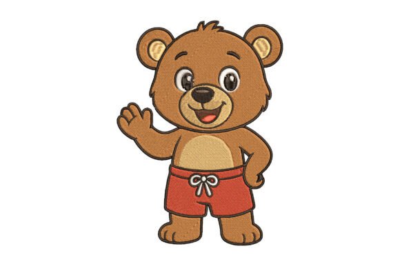Cute Teddy Bear Embroidery Design