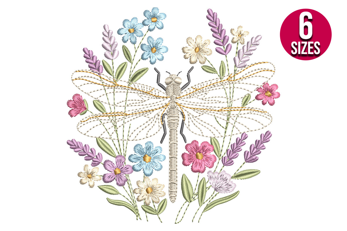 Elegant Floral Dragonfly