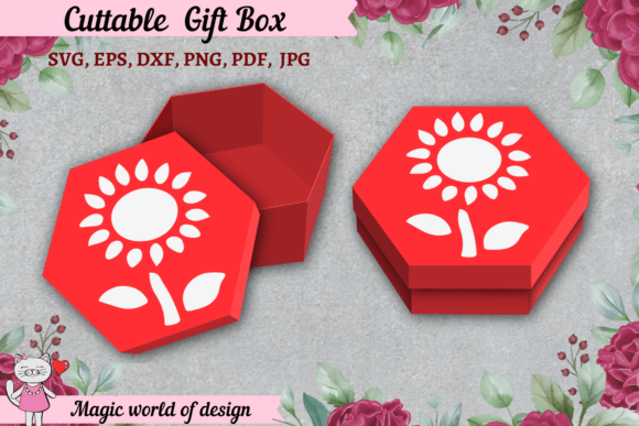 Floral Birthday Gift Box SVG