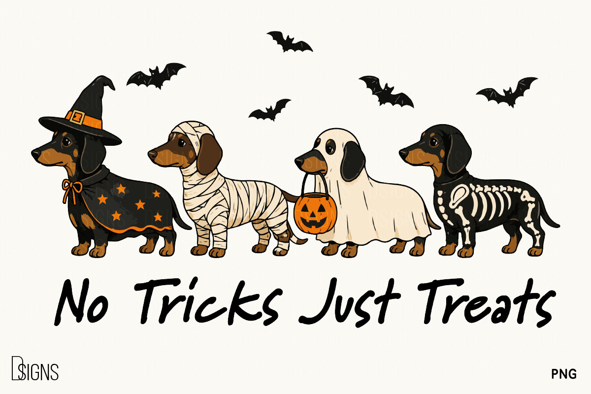 Halloween Dachshund Dog Tricks or Treats