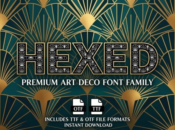 Preview specimen of Hexed decorative font