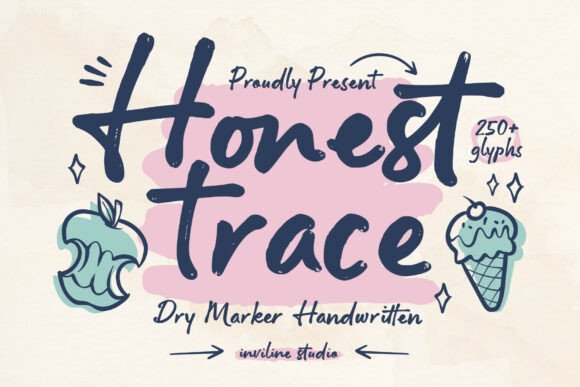 Honest Trace Font - Cute Lettering Fonts