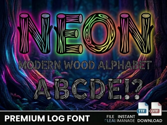 Preview specimen of Neon decorative font