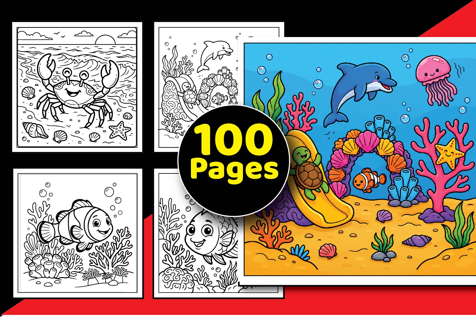 Ocean Buddies Coloring Pages Kids Bundle