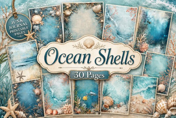 Preview of Ocean Shells Digital Paper