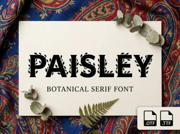 Preview specimen of Paisley decorative font
