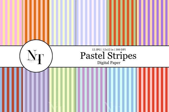 Pastel Stripes Digtial Paper