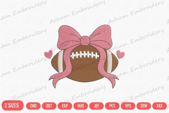 Pink Coquette Bow Football