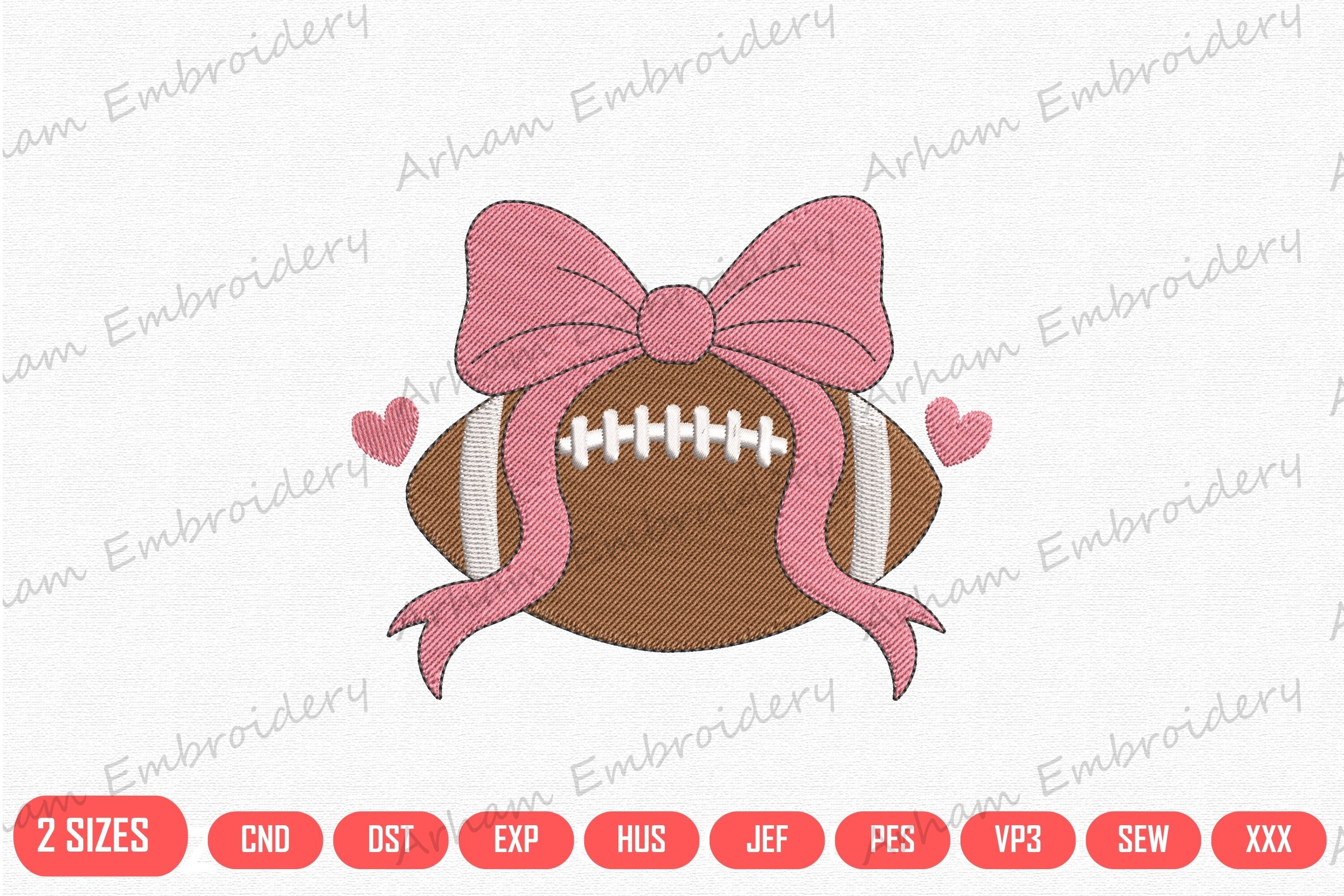 Pink Coquette Bow Football