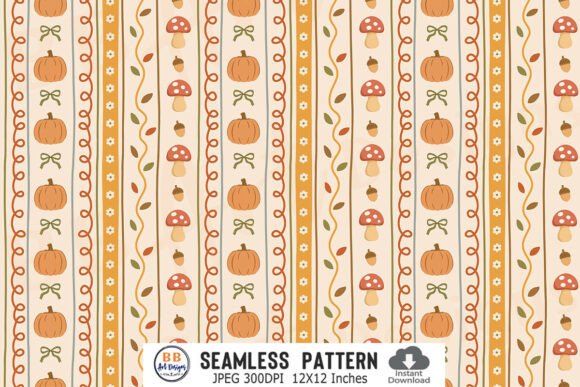 Preppy Autumn Fall Pattern Sripes Paper