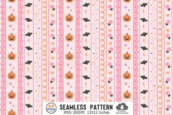 Preppy Pink Halloween Pattern Seamless