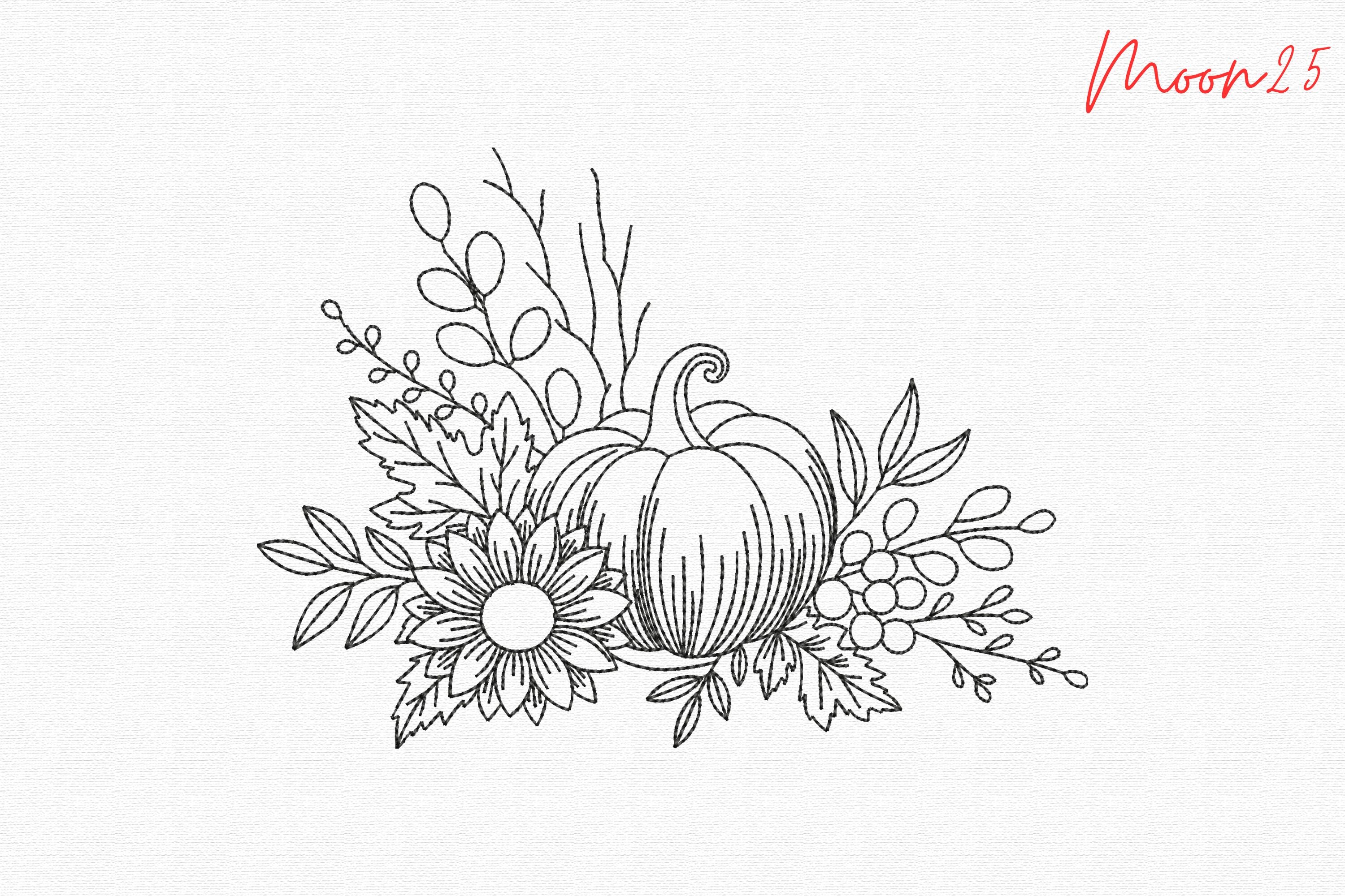 Pumpkin Sunflower Floral