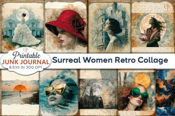 Preview of Surreal Women Retro Collage Junk Journal