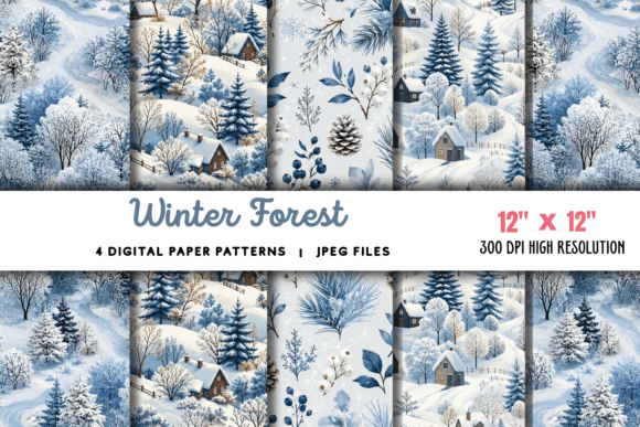 Winter Forest Digital Pattern Paper 3