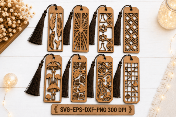Wooden Bookmark Laser Cut SVG Bundle