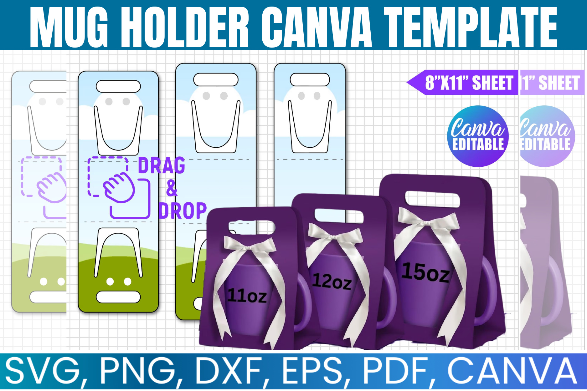 11oz 12oz 15oz Mug Gift Box Template