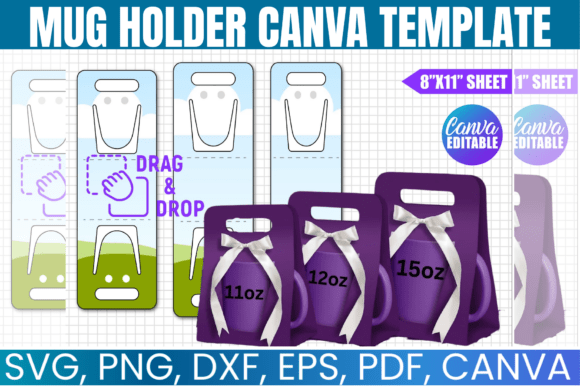 11oz 12oz 15oz Mug Gift Box Template Graphics