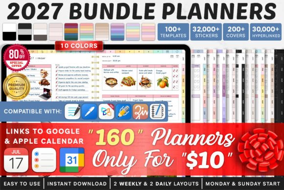 2027 Bundle Digital Planner, Goodnotes - GoodNotes