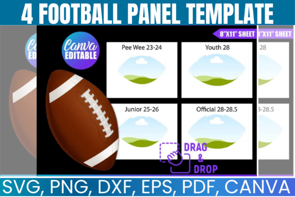 4 Football Panel Canva Frame Template