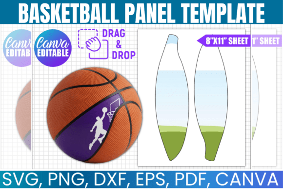 Basketball Panel Canva Frame Template