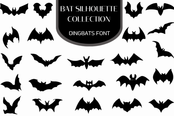 Preview of Bat Silhouette dingbat font