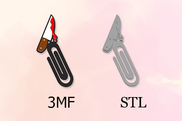 Bloody Knife Paper Clip Topper | Horror 3D Printable STL/3MF Files - Image 2