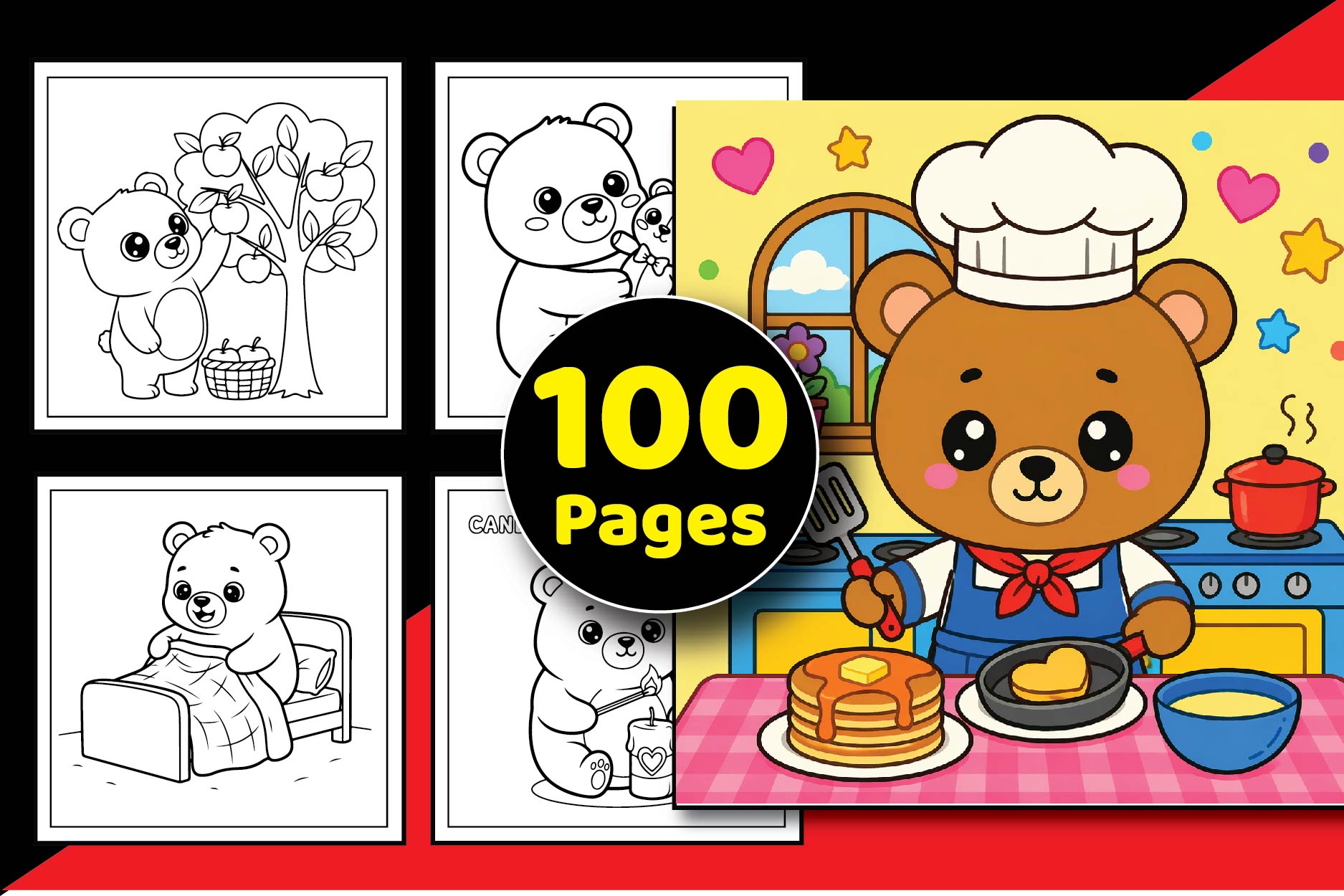 Bold Easy Bear Fun Coloring Book Kids