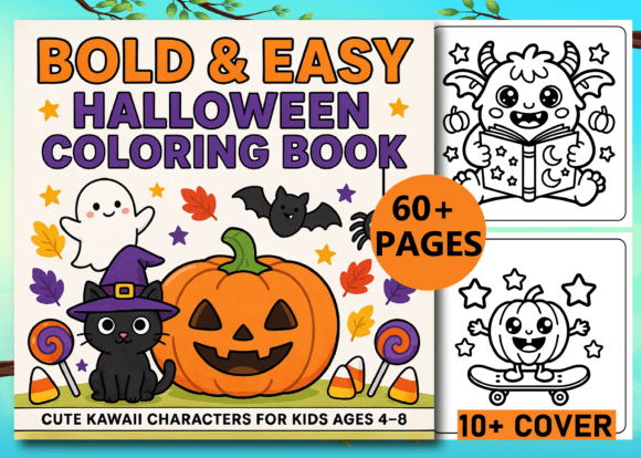 Bold & Easy Halloween Coloring Book for Beginners