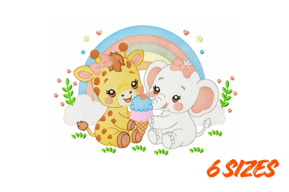 Cute Safari Friends Embroidery Design