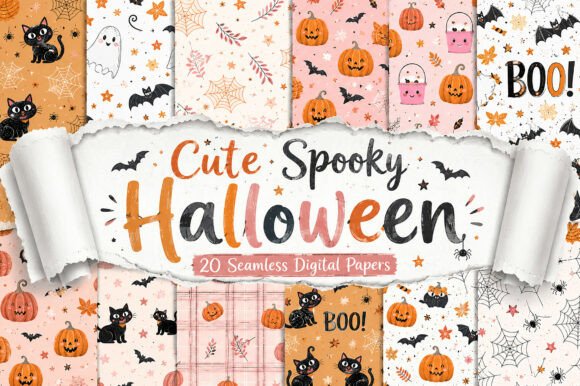 Cute Spooky Halloween Digital Seamless