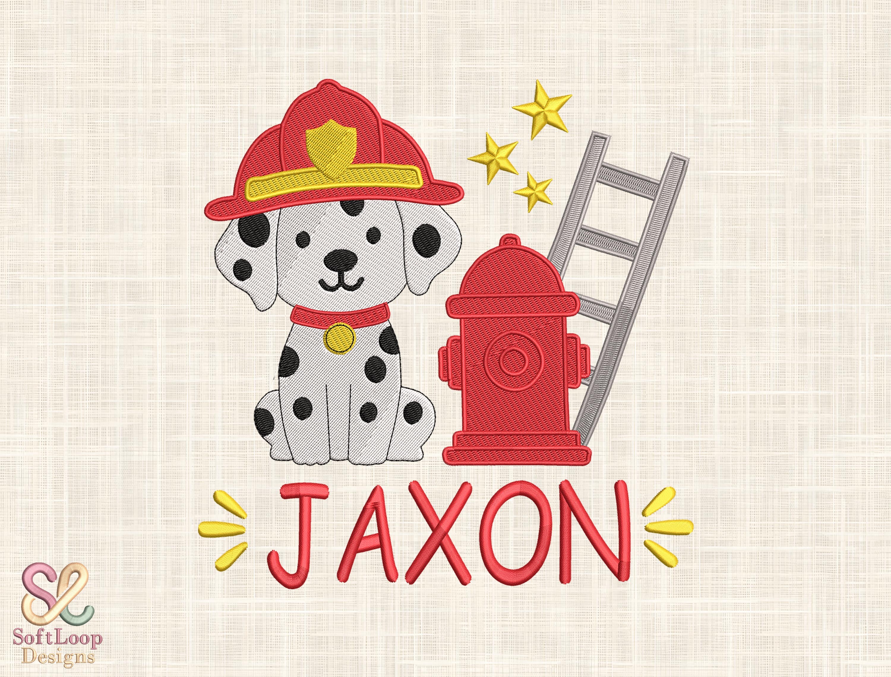 Firefighter Puppy Embroidery Design