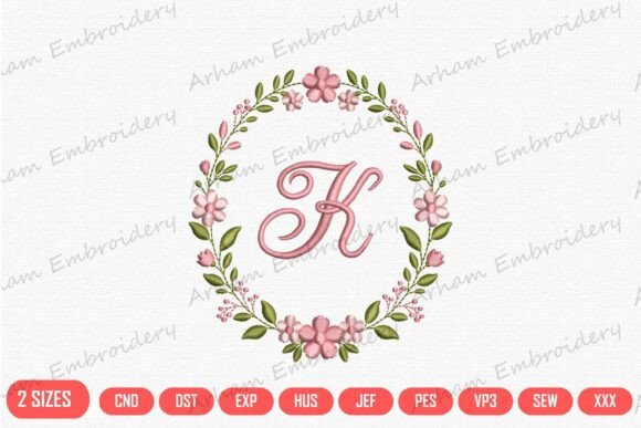 Floral Letter K Monogram