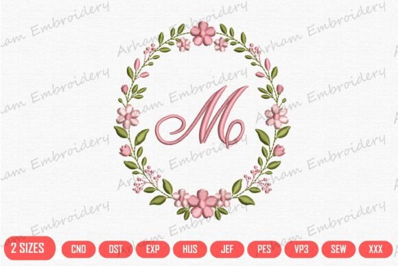 Floral Letter M Monogram