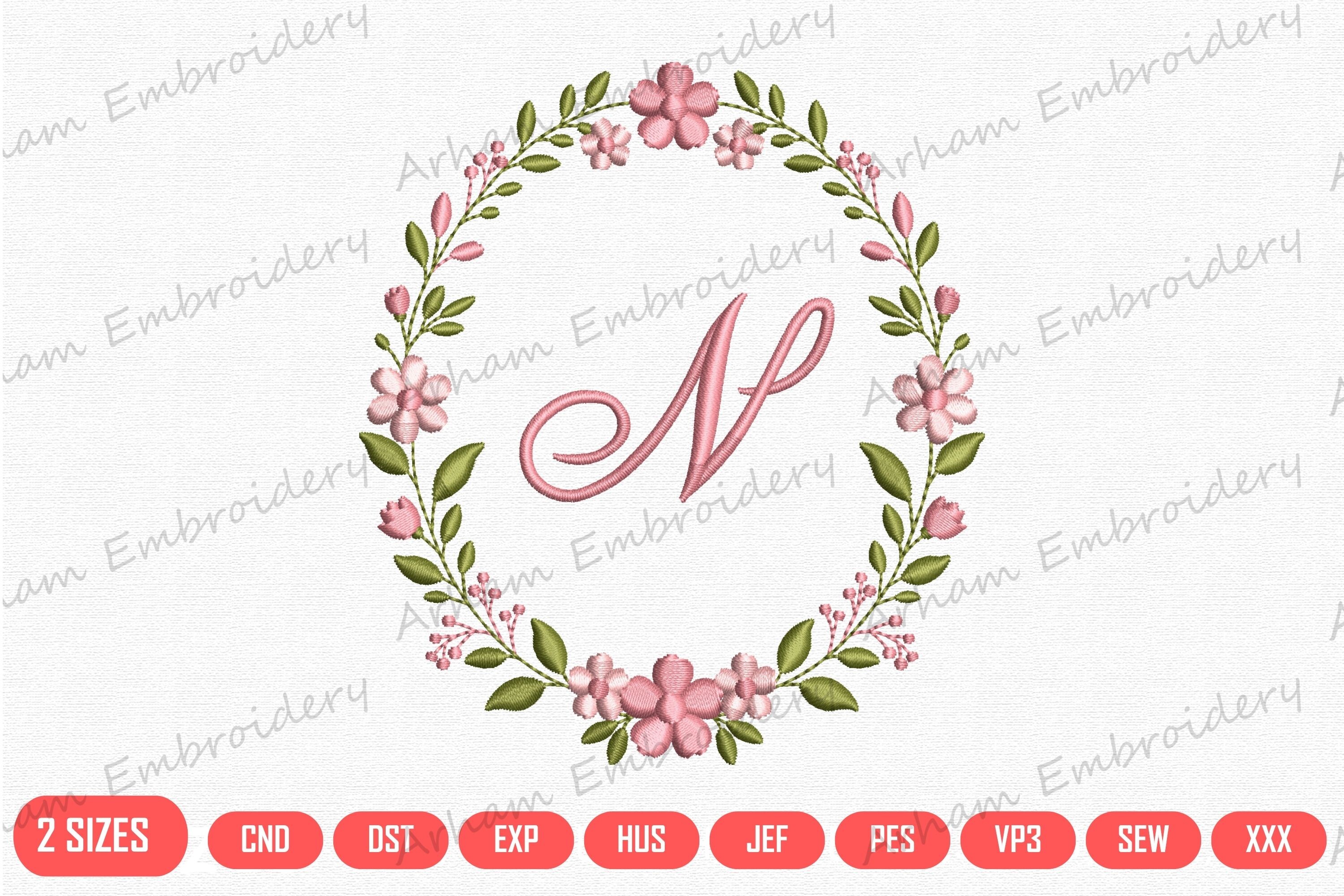 Floral Letter N Monogram