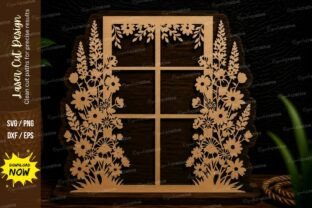 Floral Window Frame Laser Cut SVG Design · Creative Fabrica