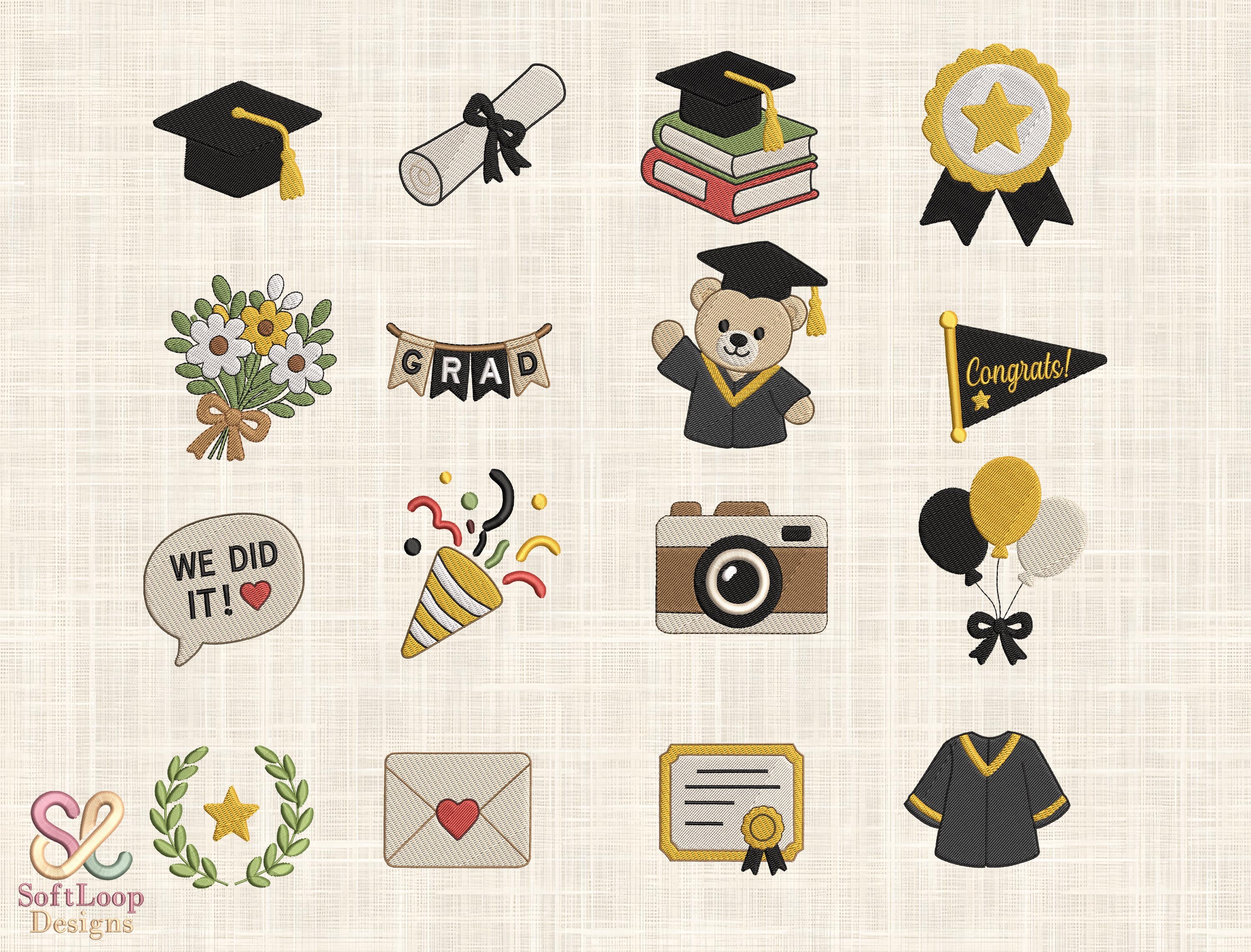 Graduation Embroidery Design Bundle