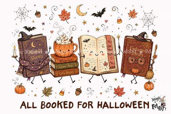Halloween Bookish PNG